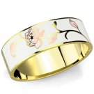 3W1017 - Gold White Metal Bangle with Epoxy in White Default Title