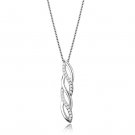 3W1020 - Rhodium Brass Chain Pendant with AAA Grade CZ in Clear