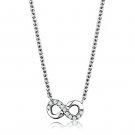 3W1022 - Rhodium Brass Chain Pendant with AAA Grade CZ in Clear