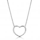 3W1023 - Rhodium Brass Chain Pendant with AAA Grade CZ in Clear