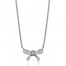 3W1028 - Rhodium Brass Chain Pendant with AAA Grade CZ in Clear