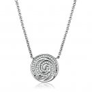 3W1029 - Rhodium Brass Chain Pendant with AAA Grade CZ in Clear