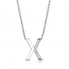 3W1030 - Rhodium Brass Chain Pendant with AAA Grade CZ in Clear