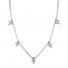 3W1037 - Rhodium Brass Chain Pendant with AAA Grade CZ in Clear