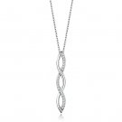 3W1039 - Rhodium Brass Chain Pendant with AAA Grade CZ in Clear