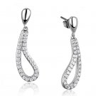 3W1044 - Rhodium Brass Earrings with AAA Grade CZ in Clear Default Title