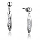 3W1046 - Rhodium Brass Earrings with AAA Grade CZ in Clear Default Title