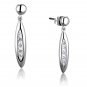 3W1046 - Rhodium Brass Earrings with AAA Grade CZ in Clear Default Title