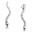 3W1051 - Rhodium Brass Earrings with AAA Grade CZ in Clear Default Title