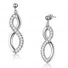 3W1055 - Rhodium Brass Earrings with AAA Grade CZ in Clear Default Title