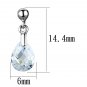 3W1057 - Rhodium Brass Earrings with AAA Grade CZ in Clear Default Title