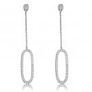 3W1058 - Rhodium Brass Earrings with AAA Grade CZ in Clear Default Title