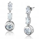 3W1060 - Rhodium Brass Earrings with AAA Grade CZ in Clear Default Title
