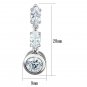 3W1060 - Rhodium Brass Earrings with AAA Grade CZ in Clear Default Title