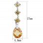 3W1063 - Rhodium Brass Earrings with AAA Grade CZ in Champagne Default Title