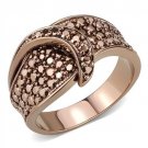 3W1099 - IP Coffee light Brass Ring with AAA Grade CZ in Light Coffee