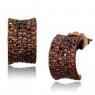 3W1119 - IP Coffee light Brass Earrings with AAA Grade CZ in Light Coffee Default Title