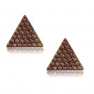 3W1122 - IP Coffee light Brass Earrings with AAA Grade CZ in Light Coffee Default Title