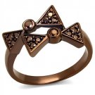 3W1171 - IP Coffee light Brass Ring with AAA Grade CZ in Light Coffee