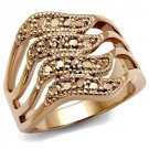 3W1196 - IP Rose Gold(Ion Plating) Brass Ring with AAA Grade CZ in Metallic Light Gold