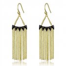 3W1206 - Gold+Ruthenium Brass Earrings with Top Grade Crystal in Clear Default Title