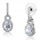 3W1276 - Rhodium Brass Earrings with AAA Grade CZ in Clear Default Title