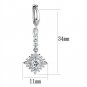 3W1280 - Rhodium Brass Earrings with AAA Grade CZ in Clear Default Title