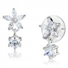3W1281 - Rhodium Brass Earrings with AAA Grade CZ in Clear Default Title