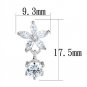 3W1281 - Rhodium Brass Earrings with AAA Grade CZ in Clear Default Title