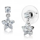 3W1284 - Rhodium Brass Earrings with AAA Grade CZ in Clear Default Title