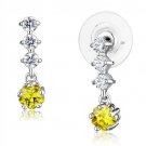 3W1285 - Rhodium Brass Earrings with AAA Grade CZ in Topaz Default Title