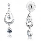 3W1286 - Rhodium Brass Earrings with AAA Grade CZ in Clear Default Title