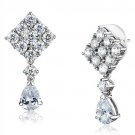 3W1288 - Rhodium Brass Earrings with AAA Grade CZ in Clear Default Title