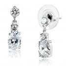 3W1290 - Rhodium Brass Earrings with AAA Grade CZ in Clear Default Title