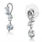 3W1293 - Rhodium Brass Earrings with AAA Grade CZ in Clear Default Title
