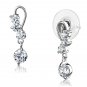 3W1293 - Rhodium Brass Earrings with AAA Grade CZ in Clear Default Title
