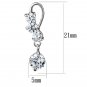 3W1293 - Rhodium Brass Earrings with AAA Grade CZ in Clear Default Title