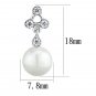 3W1295 - Rhodium Brass Earrings with Synthetic Pearl in White Default Title