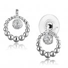 3W1296 - Rhodium Brass Earrings with AAA Grade CZ in Clear Default Title