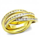 3W1330 - Gold Brass Ring with AAA Grade CZ in Clear