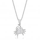 3W1377 - Rhodium 925 Sterling Silver Chain Pendant with AAA Grade CZ in Clear