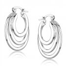 3W1394 - Rhodium Brass Earrings with No Stone Default Title