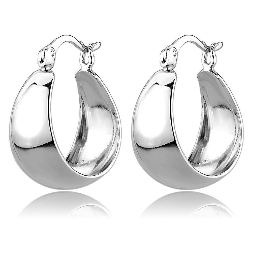 3W1402 - Rhodium Brass Earrings with No Stone Default Title