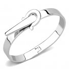 3W1409 - Rhodium Brass Bangle with No Stone Default Title