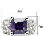 3W148 - Rhodium Brass Ring with AAA Grade CZ in Amethyst