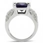 3W148 - Rhodium Brass Ring with AAA Grade CZ in Amethyst