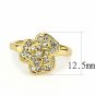 3W1497 - Gold Brass Ring with Top Grade Crystal in Clear