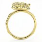 3W1497 - Gold Brass Ring with Top Grade Crystal in Clear