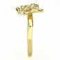 3W1497 - Gold Brass Ring with Top Grade Crystal in Clear