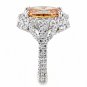 3W1523 - Rhodium Brass Ring with AAA Grade CZ in Champagne